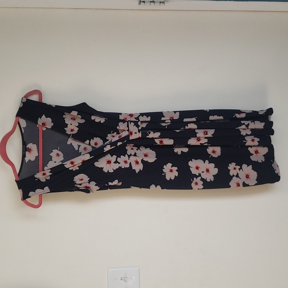 Faux wrap floral dress